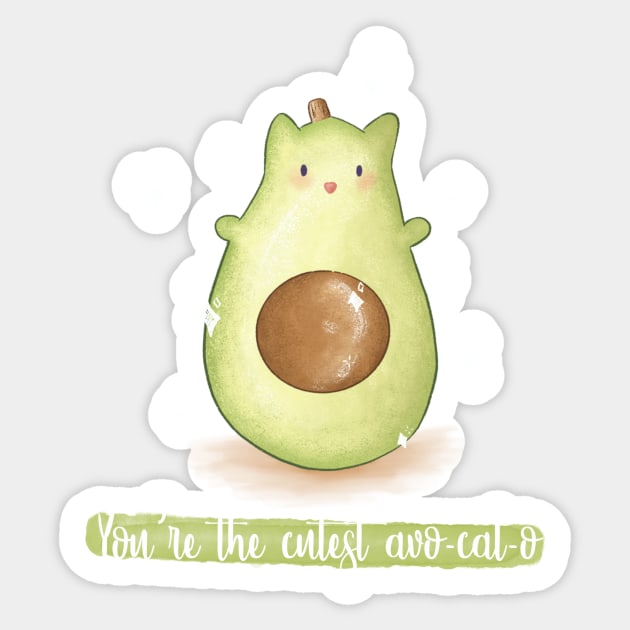 You're the cutest avo-cat-o avocado pun Sticker by Mydrawingsz